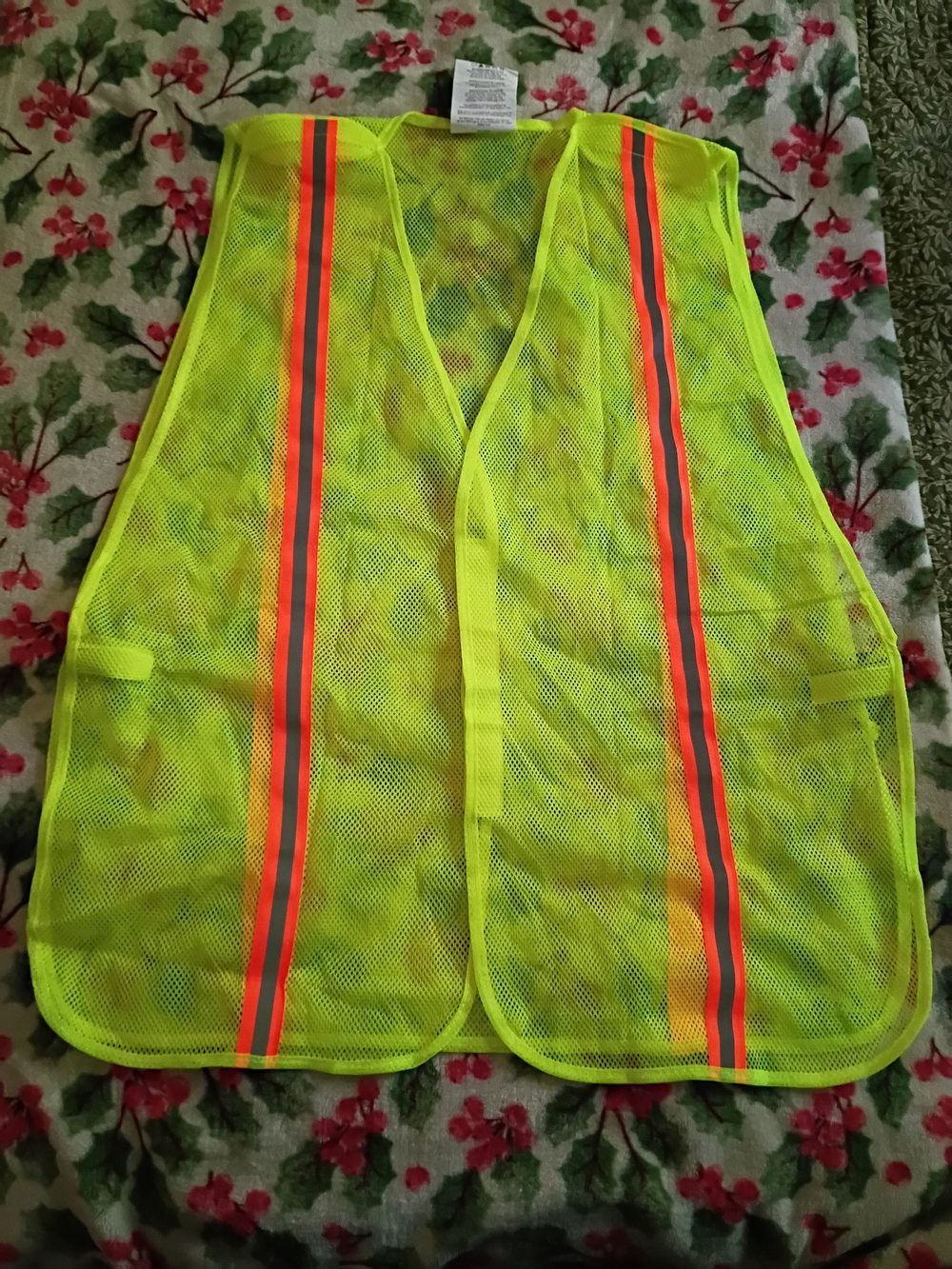 High-Visibility Safety Vest - Neon Yellow with Orange Reflective Stripes